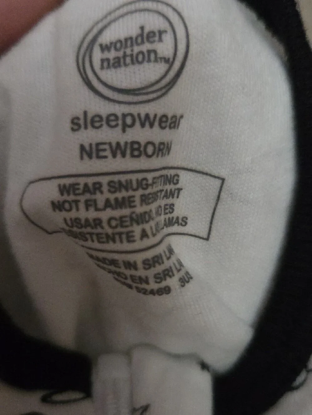 wonder nation White Footed One-Piece with Black Sleepy Sheep Print Newborn NWOT